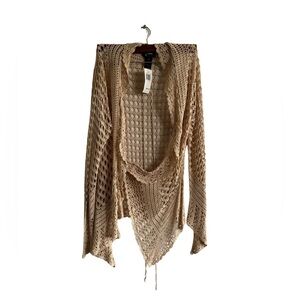 NWT Sisters boho crochet cream color‎ sweater size L